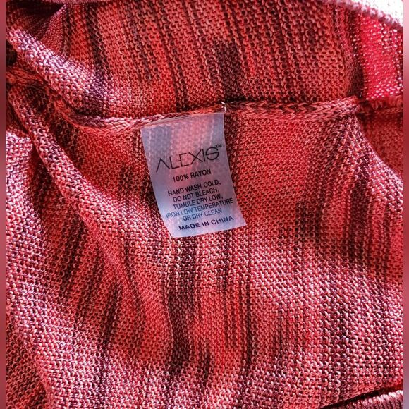 Alexis Loli Space-Dyed Knit Scoop Neck Long Sleeve Crop Top Women's Size Medium - Picture 12 of 13